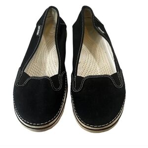 Crocs black slip on shoes